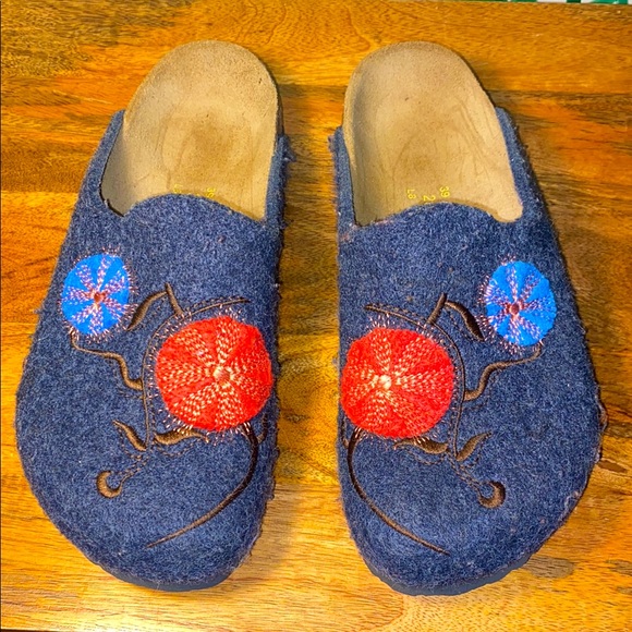 Birkenstock Shoes - Papillio Birkenstock Chodaki Helsinki Floral Wool Clog Sandals Women’s 8